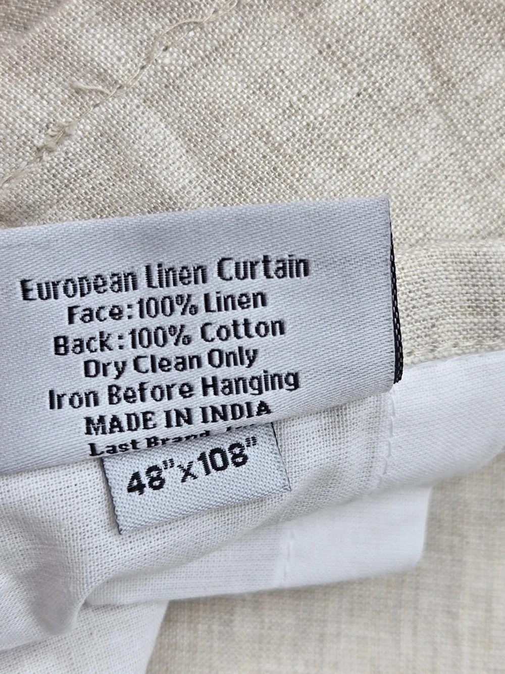 QUINCE Set Of 2 48x108 European Linen Curtains Flax 0052
